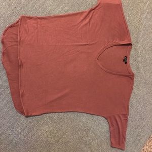 Deep v neck rose colored sweater